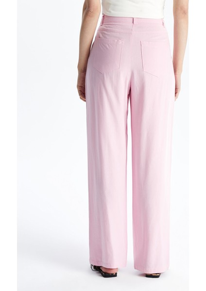 Yeni Sezon Keten Karışımlı Kadın Pileli Pantolon fırsatları