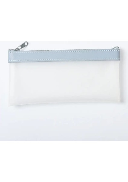 1 Pcs Şeffaf Kalem Çantası Basit Büyük Kapasiteli Kırtasiye Çanta Kırtasiye Kutusu Renk: Pus Mavisi (Yurt Dışından)