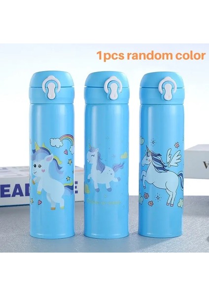 Unicorn Vakum Şenlikleri Termal Şişe Paslanmaz Çelik Yalıtım Sızdıran Kahve Kahve Kupa Kur Taşınabilir Su Isıtıcı Seyahat Araba Çocuk Okulu Kapasite: 500ML/RENK: Mavi (Yurt Dışından)
