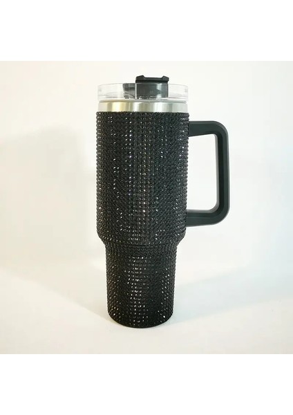 40 Oz Termos Fincan, 304 Paslanmaz Çelik Vakumlu Kahve Yalıtımlı Şişe Taşınabilir Araba Flaskscapacity: 1.2l/renk: Lazer-Black (Yurt Dışından)