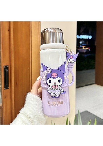 Xw Sanrio Termos Şişe Saman Kupası 600ML Sevimli Kuromi Hello Kitty Kızlar Yetişkin Kupası Paslanmaz Çelik Kawaii Termal Su Şişesi Kapasite: 600ML/RENK: GK04 (Yurt Dışından)