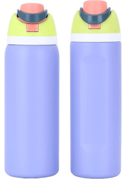Thermos Cup 24/32OZ Çift Katmanlı Paslanmaz Çelik Alan Su Isıtıcısı Su Şişesi Samanlı Araba Açık Spor Kampı Sporcapite: 24OZ/RENK: Mor (Yurt Dışından)