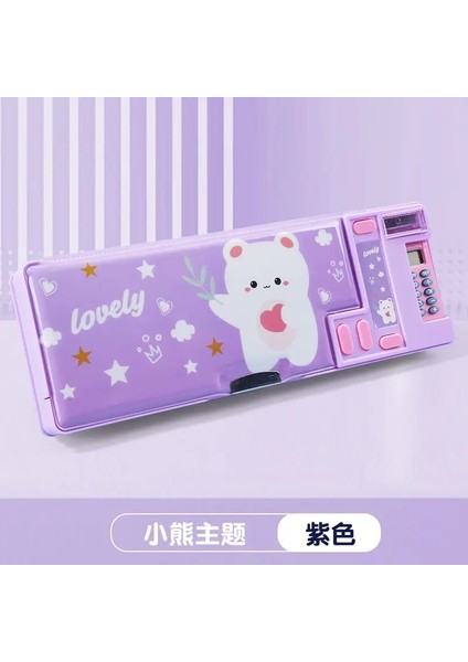 Yaratıcı Çok Fonksiyonlu Bilgisayar Kalem Kılıfı Ilköğretim Okulu Öğrenci Kırtasiye Kutusu Büyük Kapasiteli Çift Katmanlı Çift Açılış Renk: 6 (Yurt Dışından)