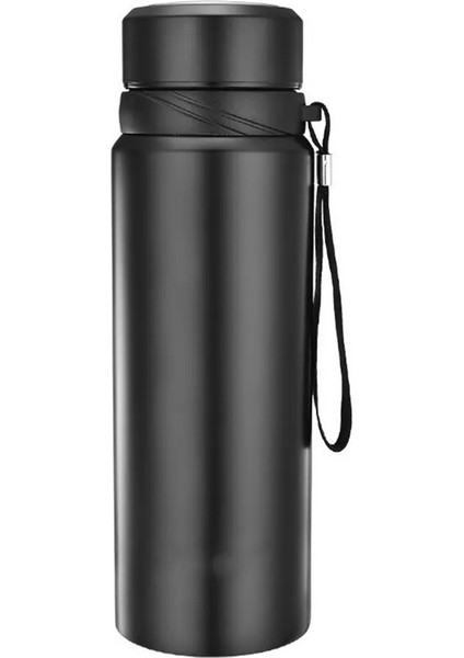 1l Termal Su Şişesi Soğuk ve Sıcak Su Şişesi Termos Su Çayı Kahve Vakum Şenlikleri Paslanmaz Çelik Termos Şişe: 1000ML/RENK: Siyah (Yurt Dışından)