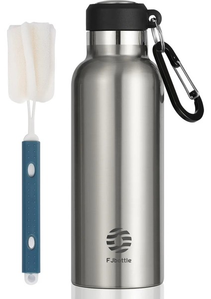 Feiji Termos Taşınabilir Su Şişesi Paslanmaz Çelik Termal Kupa Sızdıran Şişe Mini 500ML/600ML Kapasite: 500ML/RENK: Gery (Yurt Dışından)