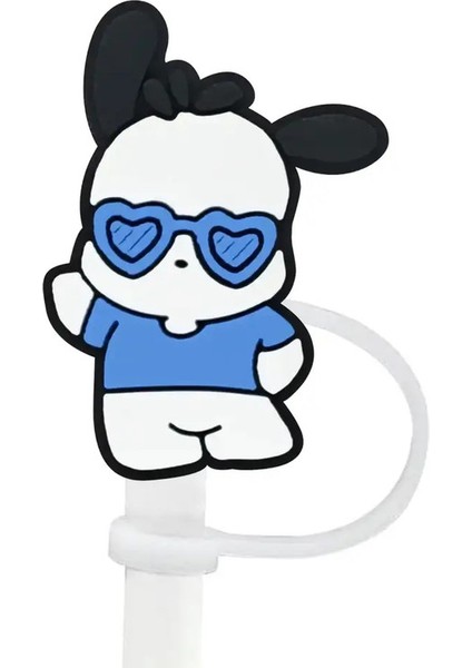 1-12PCS Miniso Sanrio POCHACCO3040OZ 10MM Içecek Saman Tapası Yeniden Kullanılabilir Sıçrama Kanıtı Içme Fit Kupası Saman Kapakları Kolye Renk: 2 (Yurt Dışından)