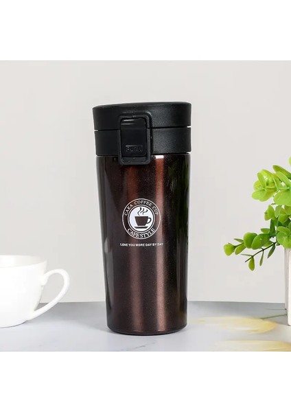 380ML/510ML Paslanmaz Çelik Termos Kupa Taşınabilir Vakum Şişeler Seyahat Termal Su Şişesi Soğuk ve Isı Kahve Kupası Kapasite: 380ML/RENK: Kahve (Yurt Dışından)