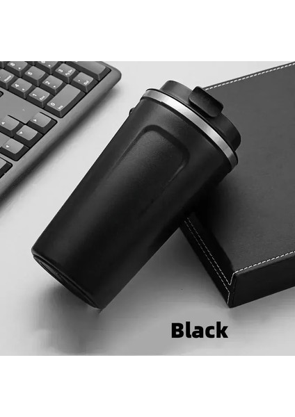 Sıcak 380/510ML Seyahat Paslanmaz Çelik Kahve Fincanı Termal Kupa Sızdırmaz Termos Şişe Çay Kahve Kupa Vakum Şişesi Yalıtımlı Cupcapacity: 380ML/RENK: Siyah (Yurt Dışından)