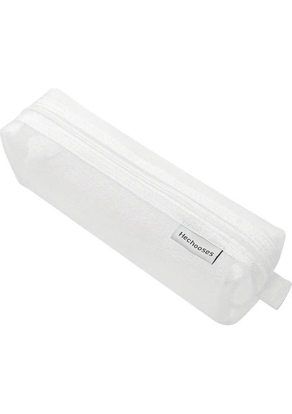 Basit Şeffaf Örgü Kalem Kutusu Kalınlaştırılmış Büyük Kapasiteli Öğrenciler Için Taşınabilir Sınav Çanta Depolama Koru Kırtasiyesi Sarf Malzemeleri: Beyaz (Yurt Dışından)