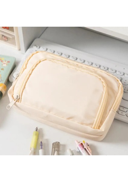 Kawaii Kalem Kılıfı 3 Katmanlar Sevimli Kalem Çantası Büyük Kapasiteli Koreli Organizatör Çantası Öğrenci Için Okula Geri Dönme Malzemeleri Istasyona Çevir: Logo-Pembe Yok (Yurt Dışından)