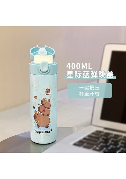 400ML Capya Karikatür Paslanmaz Çelik Kahve Kupası Seyahat Termal Kupa Sızdıran Termos Şişe Çay Kahve Kupa Yalıtımlı Kupa Hediye Kapasitesi: 400ML/RENK: 7 (Yurt Dışından)