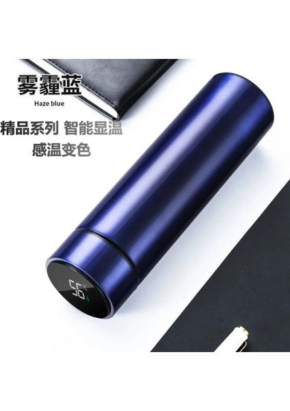 304 Paslanmaz Çelik Termos Kupası Akıllı Ekran Erkek ve Kadınlar Için Vakum Su Kupası Öğrenciler Yüksek Değerli Ofis Kupası Kapasitesi: 500ML/RENK: A-Bwb-Mavi (Yurt Dışından)