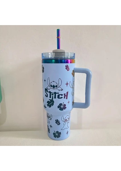 Disney Stitch 40OZ Paslanmaz Çelik Yalıtılmış Kupa 304 Paslanmaz Çelik Yalıtımlı Vakum Yalıtımlı Araba Kupası Spor Açık Hava Seyahat Kapasitesi: 40 Oz/renk: Logo (Yurt Dışından)