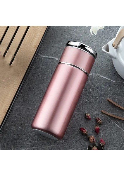 300ML/420ML Çift Paslanmaz Çelik 304 Çay Vakum Şişesi Filtre Sızıntılı Iş Tarzı Termos Kupa Termal Şişe Tumbler Kapasite: 420ML/RENK: Pembe (Yurt Dışından)