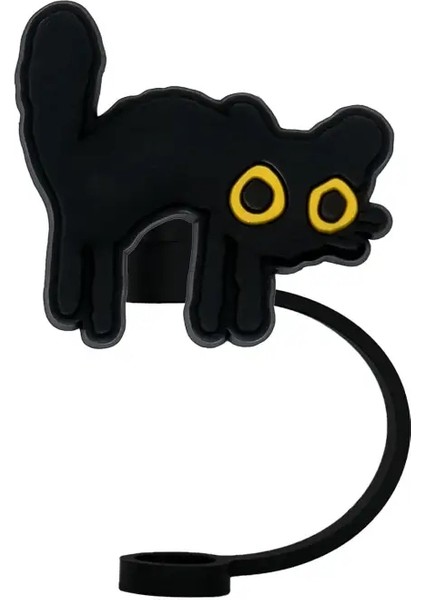 1/2/8pcs Saman Kapağı Tumbler Fincan Için Sevimli Kara Kedi Aksesuarları, Silikon Saman Topper Içme Ucu, 8mm Toz Geçirmez Saman Kapağı Renk: 1791-34 (Yurt Dışından)