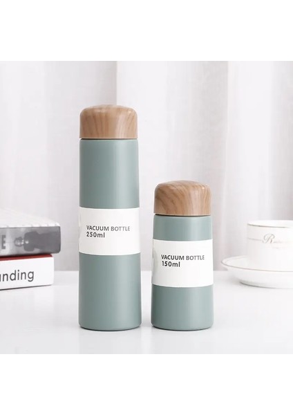 Mini Sevimli Kahve Vakum Şenlikleri Termos 150ML 250ML Küçük Kapasite Taşınabilir Paslanmaz Çelik Seyahat Su Şişesi Termos Kapasite: 150ML/RENK: Yeşil (Yurt Dışından)