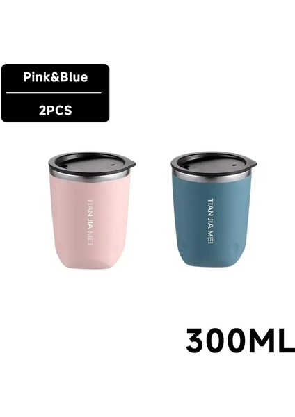 300ML 304 Paslanmaz Çelik Kahve Kupası Kupa Izli Kahve Kahve Kupa Çift Duvar Kahve Tumbler Isıya Dalı Içki Sofra Kapasitesi: 300ML/RENK: Mix B-2pc'ler (Yurt Dışından)
