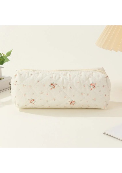Kapitone Pamuk Kalem Kılıf Mini Makyaj Fırçası Depolama Çantası Küçük Çiçek Taşınabilir Sevimli Çiçek Öğrenci Kalem Kılıfları: 5 (Yurt Dışından)