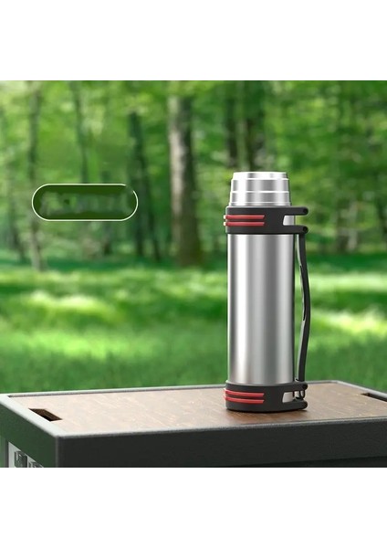 3000ML Siyah Ev Paslanmaz Çelik Termos Şişesi Yüksek Kapasiteli Açık Dış Motor Dağ Tırmanma Su Şişesi Termos Kupası Kapasite: 1000ML-3000ML/RENK: Sily 1200ML (Yurt Dışından)