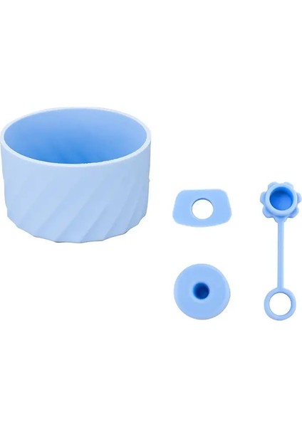 4pcs Silikon Dökülme Geçirmez Durdurucu Tumbler 40OZ Fincan Koruyucu Önyükleme ve Saman Kapakları Yeniden Kullanılabilir Su Şişesi Aksesuarları Renk: Mavi (Yurt Dışından)