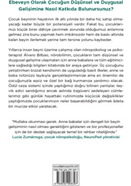 Anne Babalar İçin Çocuk Beyni Alvaro Bilbao ile Çocuk Gelişimi Üzerine 288 Sayfa fiyatları