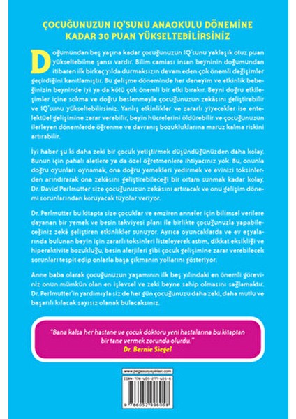 Daha Zeki Bir Çocuk Yetiştirmek David Perlmutter ile 368 Sayfa Bilimsel Yöntemler fiyatları