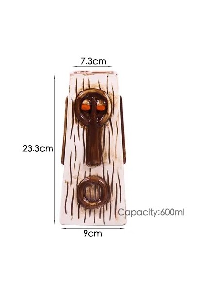 Tiki Kur Kokteyl Seramik Tiki Tumblers - Tiki Profesyonel Içecek Yazıları - Hawai Partisi Ware Renk: Chieftain 600ML/KAPASITE: 380ML -920ML (Yurt Dışından)