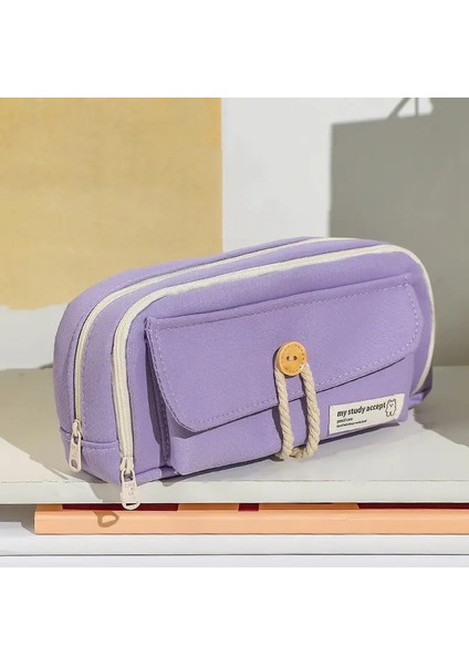 Öğrenci Sevimli Kalem Çantası Düğmesi Pamuk Kablo Bez Kırtasiye Çantası Okul Malzemeleri Büyük Kapasiteli Depolama Çantası Dıy Çocuklar Kalem Kılıfı Renk: A3 (Yurt Dışından)
