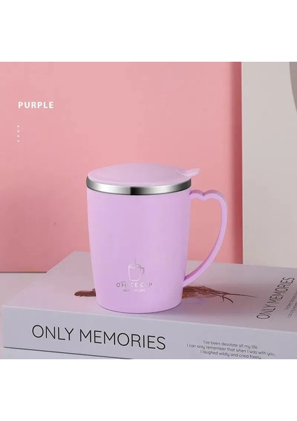 350ML Termos Kupa 304 Kalıplı Paslanmaz Çelik Kahve Kupası Sızdırmaz Kahve Şişesi Yalıtımlı Kupa Termal Su Şişesi Süt Kupası Kapasite: 350ML/RENK: Açık Mor (Yurt Dışından)