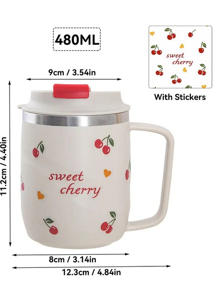 Worthbuy 304 Kalıplı Paslanmaz Çelik Su Kupası, Yeniden Kullanılabilir Çift Katmanlı Yalıtımlı Süt Kahve Kupası Kupa Taşınabilir Içme Kupası Kapasite: 401-500ML/RENK: Bir Stil (Yurt Dışından)