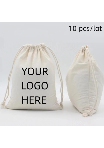 10/20PCS Logo Özelleştirilmiş Pamuk Çizme Çantası Düğün Partisi Hediye Poşetleri Kişiselleştirilmiş Ev Organizatör Depolama Çantaları Boyutu: 9X11CM/RENK: 10PCS (Yurt Dışından)