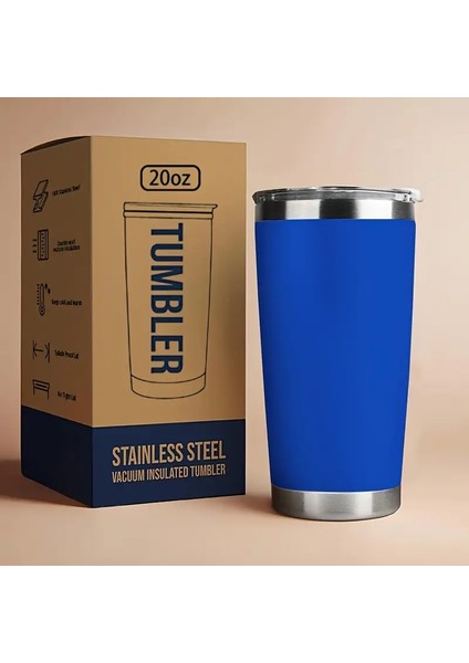 1 Paslanmaz Çelik Vakum Yalıtımlı Kupa, 20 Ons Seyahat Kahve Kupası, Sızıntı Kanıt Kapağı, Noel Için Yaratıcı Hediye ve Cadılar Bayramı Kapasitesi: 801-900ML/RENK: Mavi (Yurt Dışından)