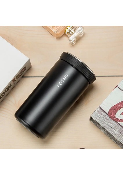 Yeni 350ML Filtre ile Termos Kupa Iş Tarzı Çift Duvar Paslanmaz Çelik Vakum Şişeler Kahve Çayı Seyahat Kupa Termokup Kapaklığı: 350ML/RENK: Gümüş (Yurt Dışından)