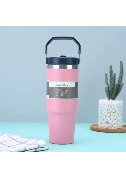 2025 30OZ Paslanmaz Çelik Vakum Taşınabilir Araç Termos Kupası Ofis Ana Araç Uzun Süreli Termal Yalıtım Kapasitesi: 801-900ML/RENK: 3 (Yurt Dışından)