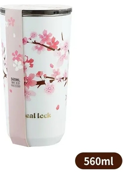 Termal Kupa Paslanmaz Çelik Protable Sakura Vakum Şişesi Yalıtımlı Yalıtımlı Su Kupası Kapaklı Seyahat Suyu Buzlu Şişe Mutfak Araç Kavraması: 300ML/RENK: 360ML (Yurt Dışından)