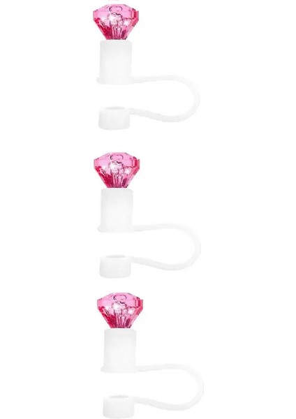 3 Adet Saman Kapak Kapağı Tumbler Için 10MM Silikon Saman Kapakları, Açık Hava Maceraları Için Yeniden Kullanılabilir Saman Topper Fincan Aksesuarları Renk: Pembe (Yurt Dışından)
