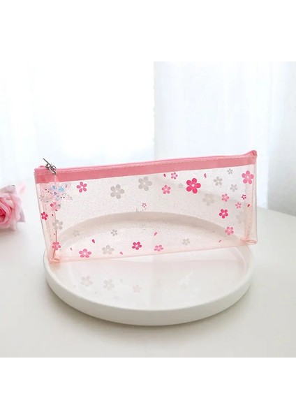 Kızlar Için Sakura Kalem Kılıfları Kawaii Kırtasiye Kalem Çantası Estuches Escolar Şeffaf Kalem Kılıfı Okul Malzemeleri Kalem Renk: 3 (Yurt Dışından)