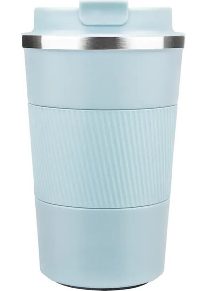 Yeniden Kullanılabilir Kahve Fincanları Seyahat 510ML Kahve Seyahat Kupası Sızdırmaz Kapak - Termal Kupa Yalıtımlı Kupa - Paslanmaz Çelik Seyahat Kupası Kapasite: 510ML/RENK: Açık Mavi (Yurt Dışından)