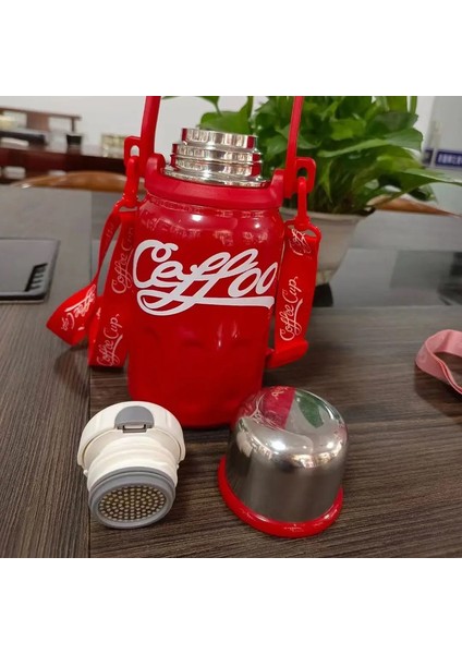 Yeni Paslanmaz Çelik Yüksek Değer Termos Kupası Büyük Kapasiteli Ket Işyası Dış Mekan Taşınabilir Su Kupası Kapasite: 800ML/RENK: Kırmızı (Yurt Dışından)