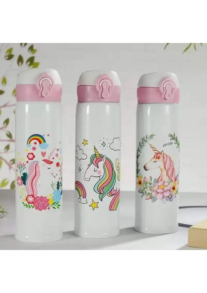 Unicorn Vakum Şenlikleri Termal Şişe Paslanmaz Çelik Yalıtım Sızdıran Kahve Kahve Kurı Taşınabilir Su Isıtıcı Seyahat Araba Çocuk Okul Kapasitesi: 500ML/RENK: Mor (Yurt Dışından)