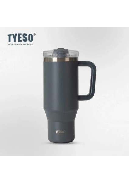 Tyeso 8866/8868 Termos Kupa Büyük Kapasite 900/1200ML Kapak Samanlı Tumbler Taşınabilir Seyahat Paslanmaz Çelik Yalıtımlı Cupcapacity: 900ML/RENK: Kıdemli Gri (Yurt Dışından)