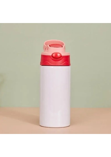12 Oz Süblimasyon Düz Yudum Fincan Paslanmaz Çelik Çift Duvarlı Su Şişesi Taşınabilir Çocuklar Termos Çocuk Günü Hediye Içecek Yazıları Kapasitesi: 350ML/RENK: Kırmızı (Yurt Dışından)