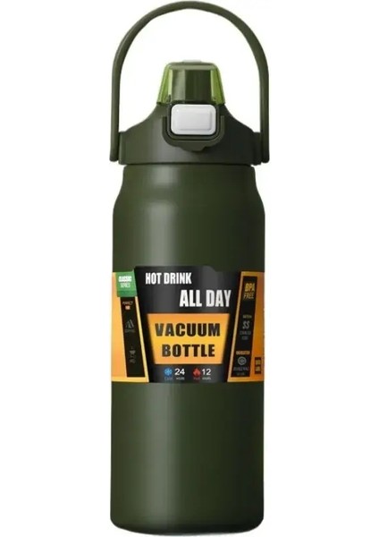 26 OZ/33OZ/40 Oz/50 Oz Açık Termos 304 Paslanmaz Çelik Termal Kupa Vakum Şişeler Soğuk ve Sıcak Spor Kapasitesi Sıcak Spor Su Şişesi: 1000ML 33OZ/RENK: Koyu Yeşil (Yurt Dışından)