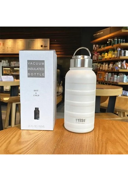 Tyeso Termos Su Şişesi 1000ML 750ML 360ML Çift Paslanmaz Çelik Vakum Şişesi Kupa Taşınabilir Açık Fitness Spor Içecekleri Kupa Kapasite: 1000ML/RENK: Beyaz (Yurt Dışından)