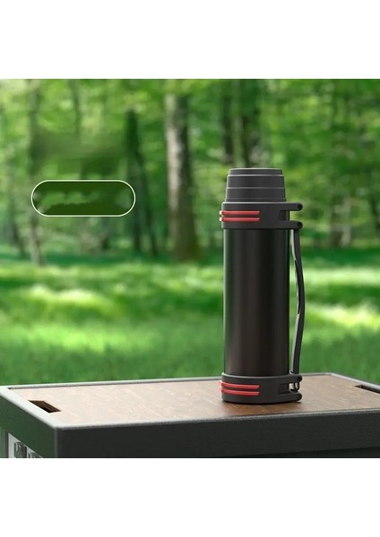 3000ML Siyah Ev Paslanmaz Çelik Termos Şişesi Yüksek Kapasite Açık Dış Motor Dağ Tırmanma Su Şişesi Termos Cupcapacity: 1000ML-3000ML/RENK: Siyah 1000ML (Yurt Dışından)