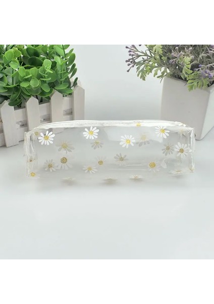 Kawaii Daisy Kalem Kılıfı - Öğrenciler Için Sevimli Şeffaf Okul Kalem Kutusu Hediyesi (Estuches Kırtasiye Malzemeleri) Renk: Clear (Yurt Dışından)