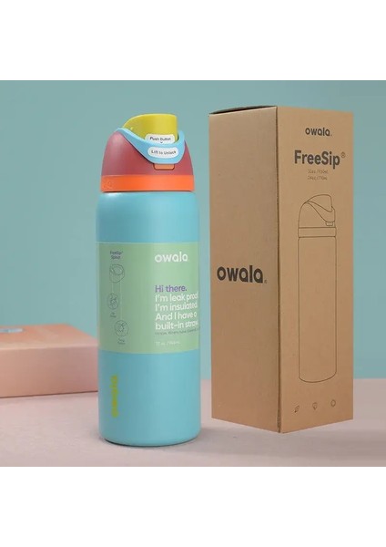 Owala Fincan Vakum Şişeleri Termoslar Su Şişesi Içecek Takımı Termo Dak Paslanmaz Çelik Termal Kupa Orijinal Soğuk Sıcak Kahve Kapasitesi: 32OZ (945ML)/RENK: Mavi (Yurt Dışından)