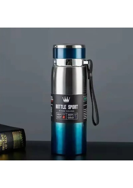 1000ML Termal Su Şişesi Termos Vakum Şişesi Çift Paslanmaz Çelik Kahve Çayı Yalıtılmış Kupa Ofis Kapasitesi Için Koşullu: 1000ML/RENK: Gradyan Mavi (Yurt Dışından)