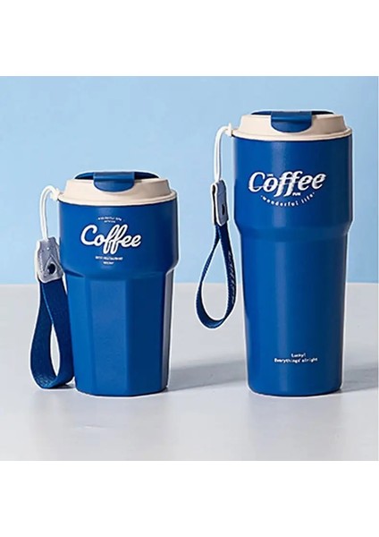 Taşınabilir Çift Paslanmaz Çelik Kahve Kupa Sızdırmaz Termos Termos Termal Vakum Şişesi Araç Yalıtımlı Su Şişesi 420ML/620ML Kapasite: 420ML/RENK: Mavi (Yurt Dışından)