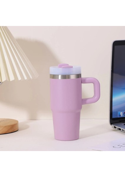 14 Oz Yeni Çift Katmanlı Vakum Araç Kupası Büyük Kapasite 304 Portable Saplı Su Kupası Kapasiteli Paslanmaz Çelik Termal Yalıtım Kupası: 14OZ/RENK: Mor (Yurt Dışından)